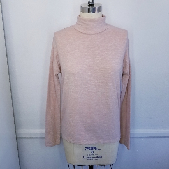🌸 Madewell | Pink‎ Cotton Slub Turtleneck XS - Picture 5 of 11